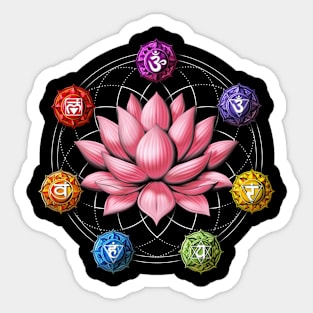 Zen Lotus Chakra Symbols Sticker